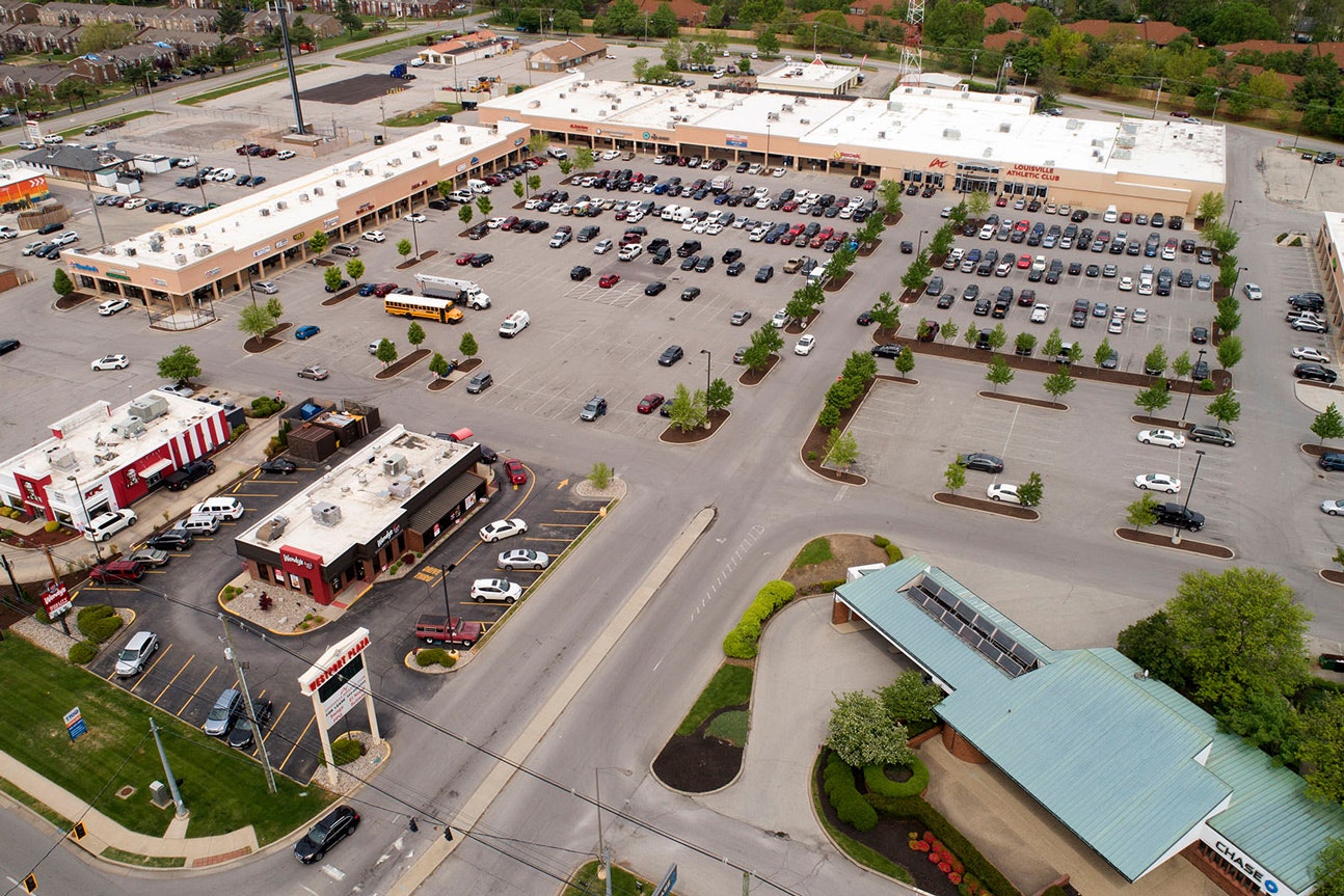 aerial photo of the westport plaza